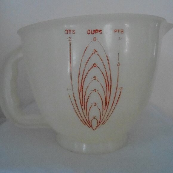 VTG Tupperware White Mix N Store 8 Cup 2 Quart Handled Batter Bowl #500-1 w/Lid - Picture 6 of 9